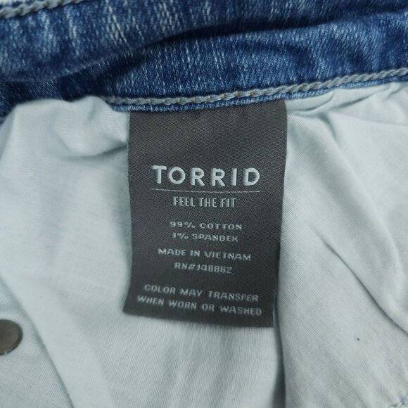 Torrid Jeans Boyfriend Straight Distressed Destroyed Plus Sz 20 Stretch HighRise - Picture 10 of 13